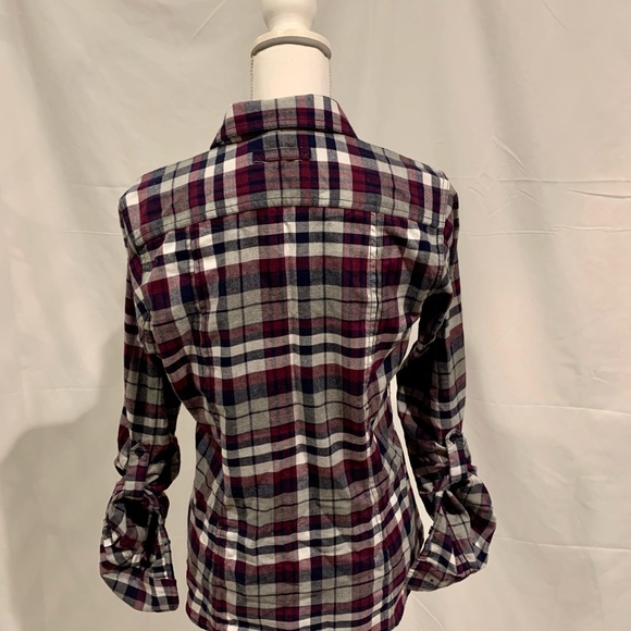 Duluth Flannel Shirt Navy and Maroon/Purple Plaid - Picture 5 of 10